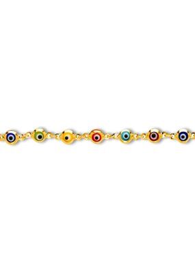 14K Gold Mixed Color Evil Eye Protection Bracelet By Tehrani Jewelry